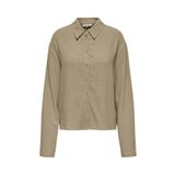 ONLY Bayan Onlsolvi L/S Linen Bl Shirt Cc PNT Gömlek, Coriander, L