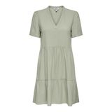 ONLY Bayan Onltiri-Caro S/S V Yaka Lin Dress Cc PNT Elbise, Çay, M
