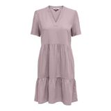 ONLY Bayan Onltiri-Caro S/S V Yaka Lin Dress Cc PNT Elbise, Eflatun Buz, S