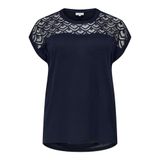 ONLY Carmakoma NOS Carflake S/S Mix Top Noos kadın tişörtü Mavi (Night Sky Night Sky) L