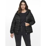 Only Cartahoe Quilted Hood Jacket Otw Kapüşonlu Uzun Kollu Normal Kalıp Düz Siyah Kadın Mont - 42 - 44