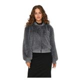 ONLY Faux Fur Bomber Mont, XL, 5003296273, Antrasit, Kadın