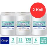 Only Fotoselli Kağıt Havlu 8 Kg. 22 Cm. 6 Rulo x 2 Koli (6x2:12 Rulo) - Beyaz
