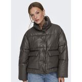 Only Gümüş Kadın Mont Onlanja Faux Leather Oversıze Puffe - XS