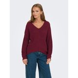 Only Jdy Bayan V Yaka Örme Kazak 15208245 - Bordo - XL