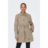 ONLY JDY Kadın Diz Boyu Trençkot - Düğmeli, Klasik Yaka