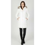Only Kadın Beyaz Kapuşonlu Kışlık Kaban,montonlellan Quılt Hood Fur Coat Lıfe cc Otw - XS
