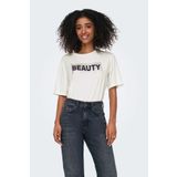 Only Kadın Beyaz Kısa Kollu Tişört L Beden ONLSANNI S/S STONES TOP B Modeli