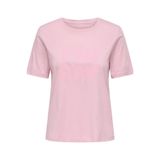 ONLY Kadın Bisiklet Yaka Grafik Baskılı Tişört, Pembe, XS