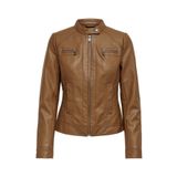 ONLY Kadın Cognac Suni Deri Ceket Onlbandıt Faux Leather Bıker Otw Noos Mont 15081400