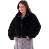 Only Kadın Dik Yaka Peluş Ceket - 15327330 - Siyah