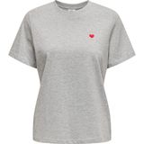 Only Kadın Jdy Bisiklet Yaka Kalp Logolu Gri T-Shirt - 15298612