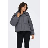 Only Kadın Kapüşonlu Çift Cepli Şişme Mont 15322013 Gri - XS