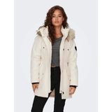 Only Kadın Kapüşonlu Ekru Parka Mont - 15304625 - XS