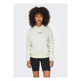 ONLY Kadın Kapüşonlu Sweatshirt, Baskılı, Ekru, XL Beden