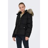 Only Kadın Kapüşonu Kürklü Mont 15349780 Siyah