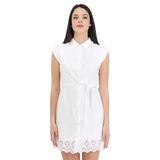 ONLY Kadın Kısa Elbise ONLLOU LIFE EMB S/S SHIRT DRESS PTM Parlak Beyaz M