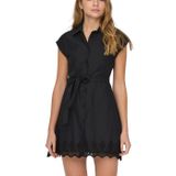 ONLY Kadın Kısa Elbise ONLLOU LIFE EMB S/S SHIRT DRESS PTM Siyah M