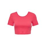 ONLY Kadın Kısa Kol Crop T-Shirt, Bisiklet Yaka, Pembe, L
