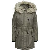 Only Kadın / Kız Parka Stone Gray Polyester Mont Uzun Kol Kapüşon Yaka Gri Renk Düz Desen (15304625STONE Gray)