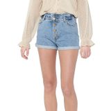 ONLY Kadın kot şort, ONLCuba Life Paperbag, mavi (medium denim blue), S