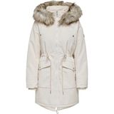 Only Kadın Kürklü Kapüşonlu Parka Mont - 15322159 - S - Stone