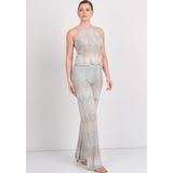 Only Kadın Onlalvıra Beli Lastikli Simli Örme Pantolon 15344393 Mavi