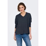 Only Kadın Onlamalıo Oversize V Yaka Örme Kazak 15340735 Lacivert