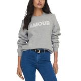 ONLY Kadın ONLANA L/S EMBROIDERY O-NECK BOX SWT Sweatshirt, Açık Gri Melanj, S