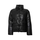 ONLY Kadın ONLANJA FAUX LEATHER OVERSIZE PUFFER OTW Mont, Siyah, S