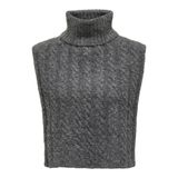 ONLY Kadın ONLANNA CABLE KNIT COLLAR CC Eldiven, Koyu Gri Melanj, ONE SIZE