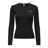 ONLY Kadın ONLBETTY L/S O-NECK TOP BOX CC JRS Tişört Siyah S