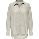 Only Kadın Onlbolzano Oversize Uzun Kollu Önü Kısa Arkası Uzun Gömlek 15353544 A.bej - Açık Bej