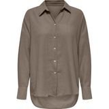 Only Kadın Onlbolzano Oversize Uzun Kollu Önü Kısa Arkası Uzun Gömlek 15353544 A.bej - Fındık