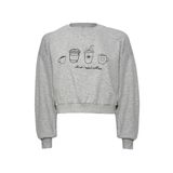ONLY Kadın ONLCATE L/S COFFEEE O-NECK BOX SWT Sweatshirt, Açık Gri Melanj, L