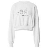 ONLY Kadın ONLCATE L/S COFFEEE O-NECK BOX SWT Sweatshirt, Açık Gri Melanj, XS