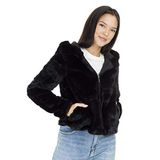 ONLY Kadın Onlchris Fur Hooded Jacket Otw Noos ceket Gündelik, Siyah , XL