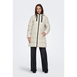 Only Kadın Onlclaır Kapüşonlu Uzun Şişme Mont 15323232 Bej - XL