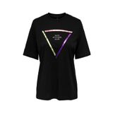 ONLY, Kadın, ONLCLEMENTINE BOXY S/S FOIL TOP BOX JRS, Tişört, Siyah, XL