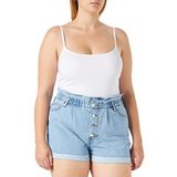 ONLY Kadın Onlcuba Life Paperbag DNM Noos kot şort, mavi (Light Blue Denim), S