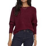 ONLY Kadın ONLDANIELLA L/S PULLOVER KNT NOOS Triko, Bordo, XL