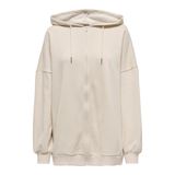 ONLY, Kadın, ONLDAZE L/S OVERSIZE ZIP HOOD SWT, Sweatshirt, Pumice Stone, M