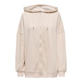 ONLY, Kadın, ONLDAZE L/S OVERSIZE ZIP HOOD SWT, Sweatshirt, Pumice Stone, S
