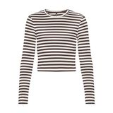 ONLY Kadın ONLELINA L/S CROPPED TOP JRS Tişört, Koyu Kahve, S