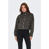 ONLY Kadın Onlemılıa Leopar Desenli Dik Yaka Mont 15349082 Kahverengi