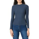 ONLY Kadın Onlemma L/S High Neck Top Noos JRS uzun kollu tişört, Mavi (Ombre Blue)/Detay: Melanj, XS