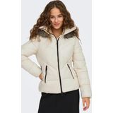 Only Kadın Onlfever Kapüşonu Kürklü Puffer Mont 15322003 Ekru