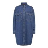 ONLY Kadın ONLFLOYD LS OVS DNM SHIRT RED AZG Gömlek, Medium Blue Denim, S