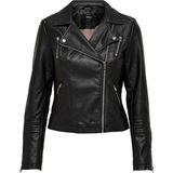 Only Kadın Onlgemma Faux Leather Biker Otw Noos 15153079 Ceket 44 Beden Şık Tasarım Siyah Renk - Black