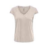 Only Kadın Onlhannah V Yaka Kısa Kollu T-Shirt 15326642 Taş L